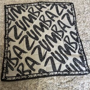 Rare Zumba bandanna from earlier collections black and white 23”